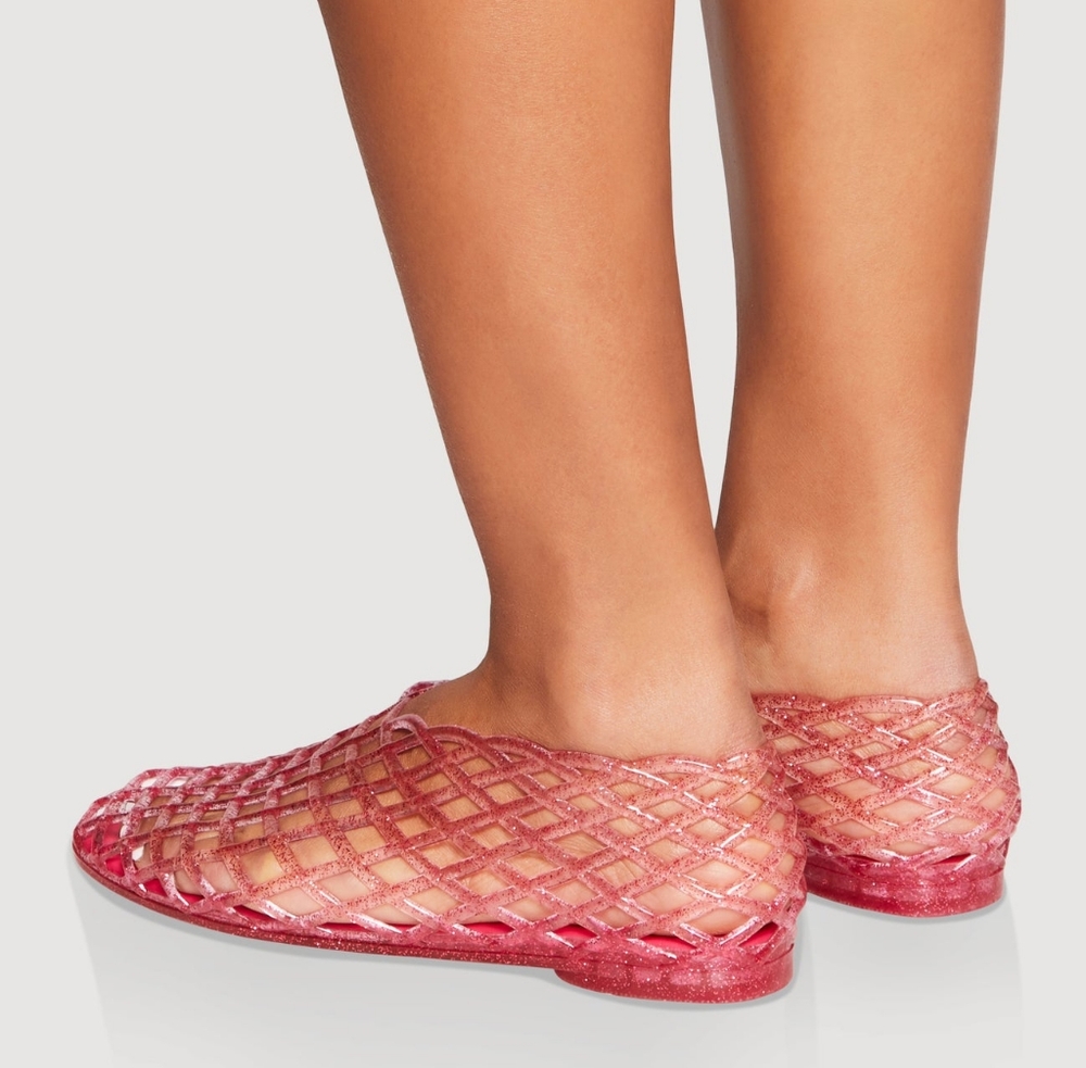 Jelly Women's Pink Mesh Slip-On Shoes - Picture 2 of 4